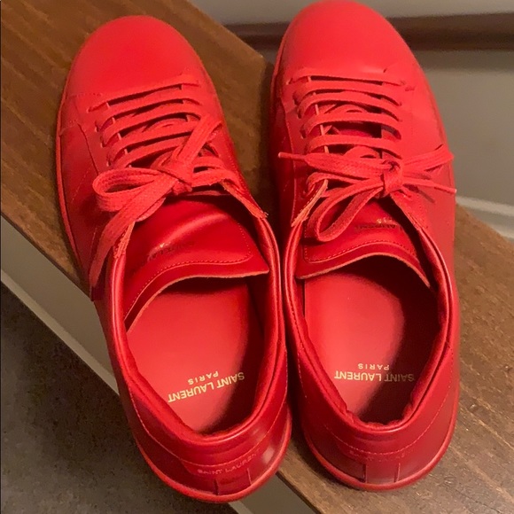 Saint Laurent red flat heel leather - Picture 3 of 5
